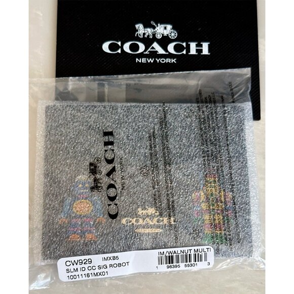 S NWT COACH COSMIC ROBOT SLIM ID/CARD CASE SIGNATURE CW929 - Picture 9 of 9
